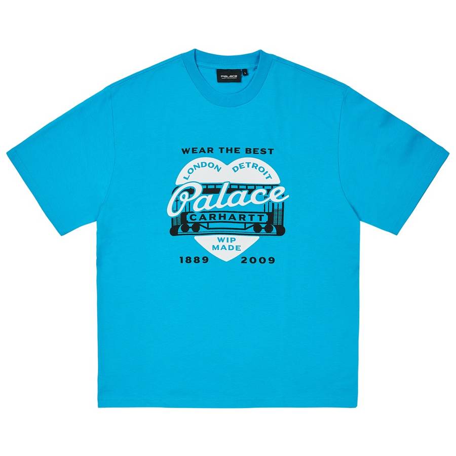Palace Carhartt Wip Heart T Shirt Safety Blue