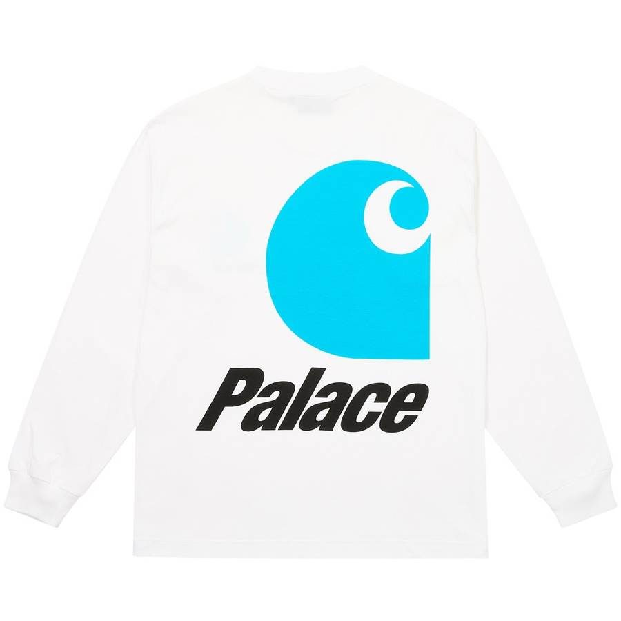Palace Carhartt Wip Logo Longsleeve White
