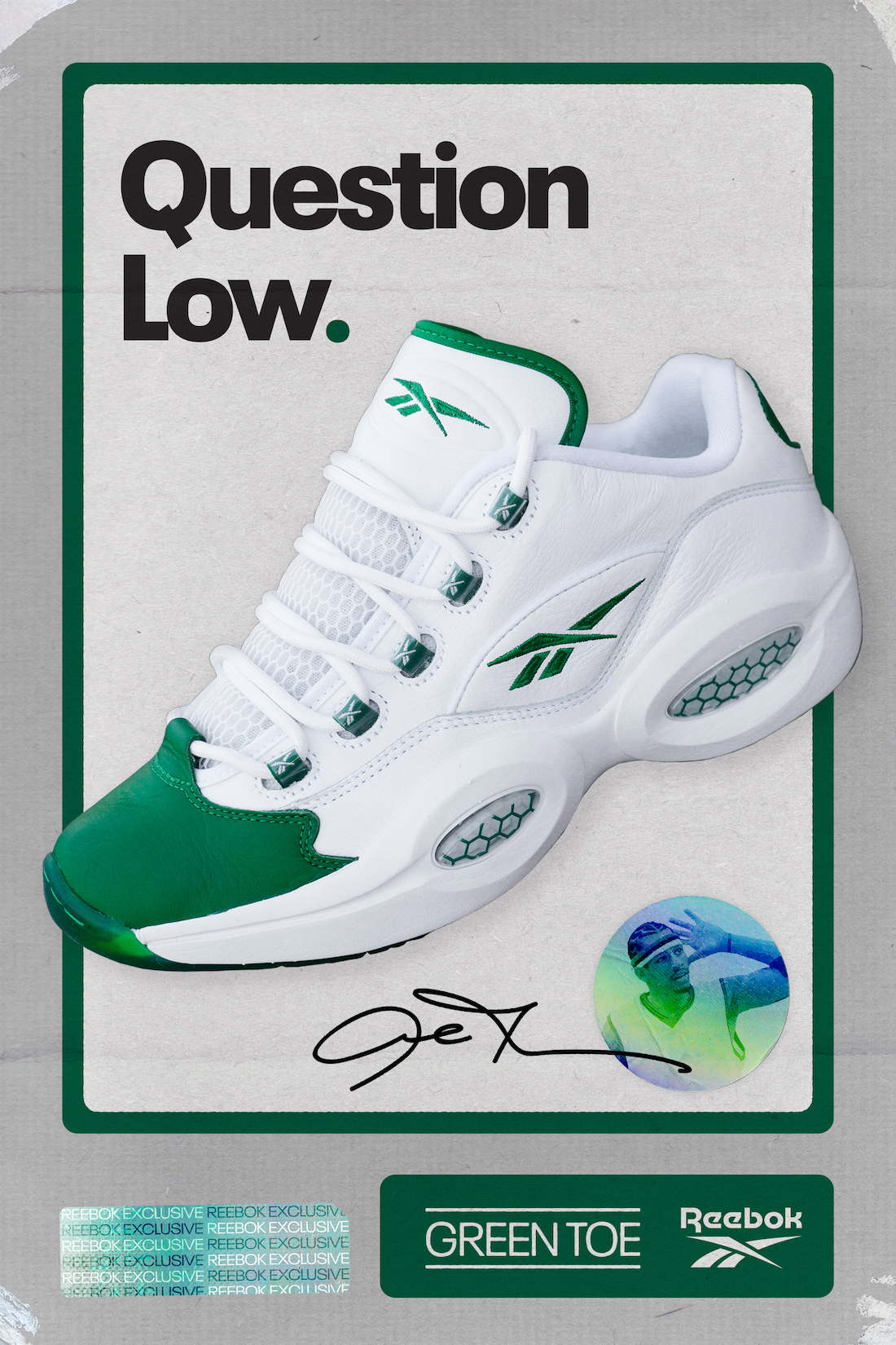 Reebok Question Low “Green Toe”