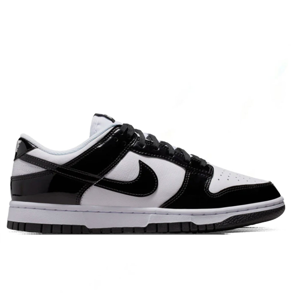 Women's Dunk Low SE 'Patent Panda' - White/Black/Metallic Silver