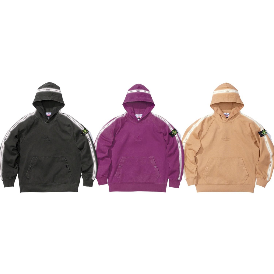 Supreme®/stone Island® Stripe Hooded Sweatshirt