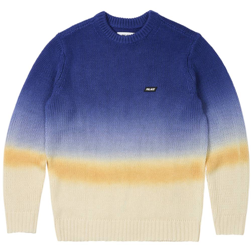 Gradient Dye Rib Knit Blue