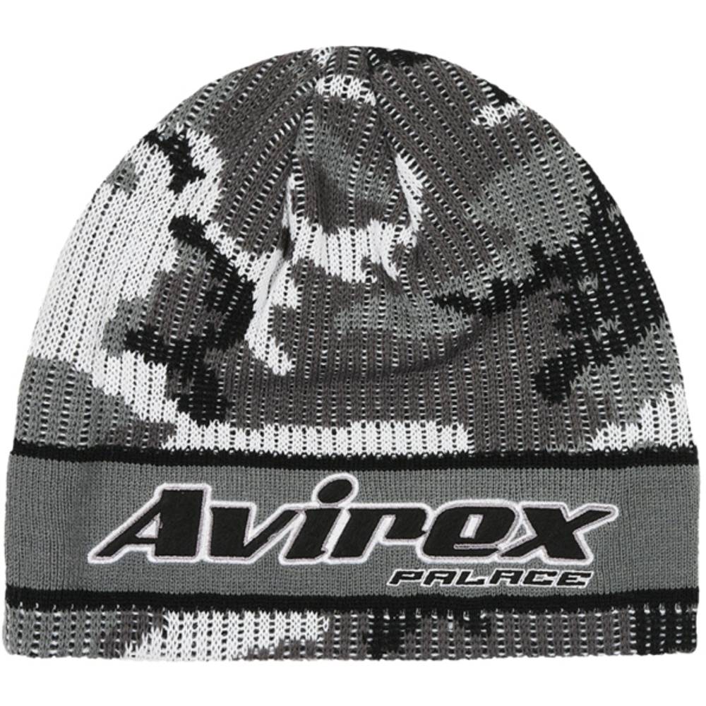 Palace Avirex Nein Cuff Beanie Grey Marl