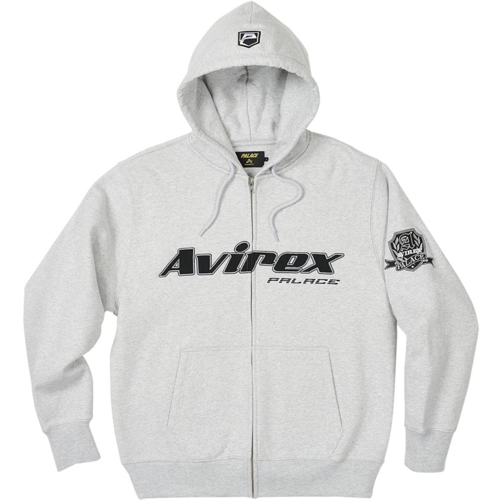Palace Avirex Zip Hood Grey Marl