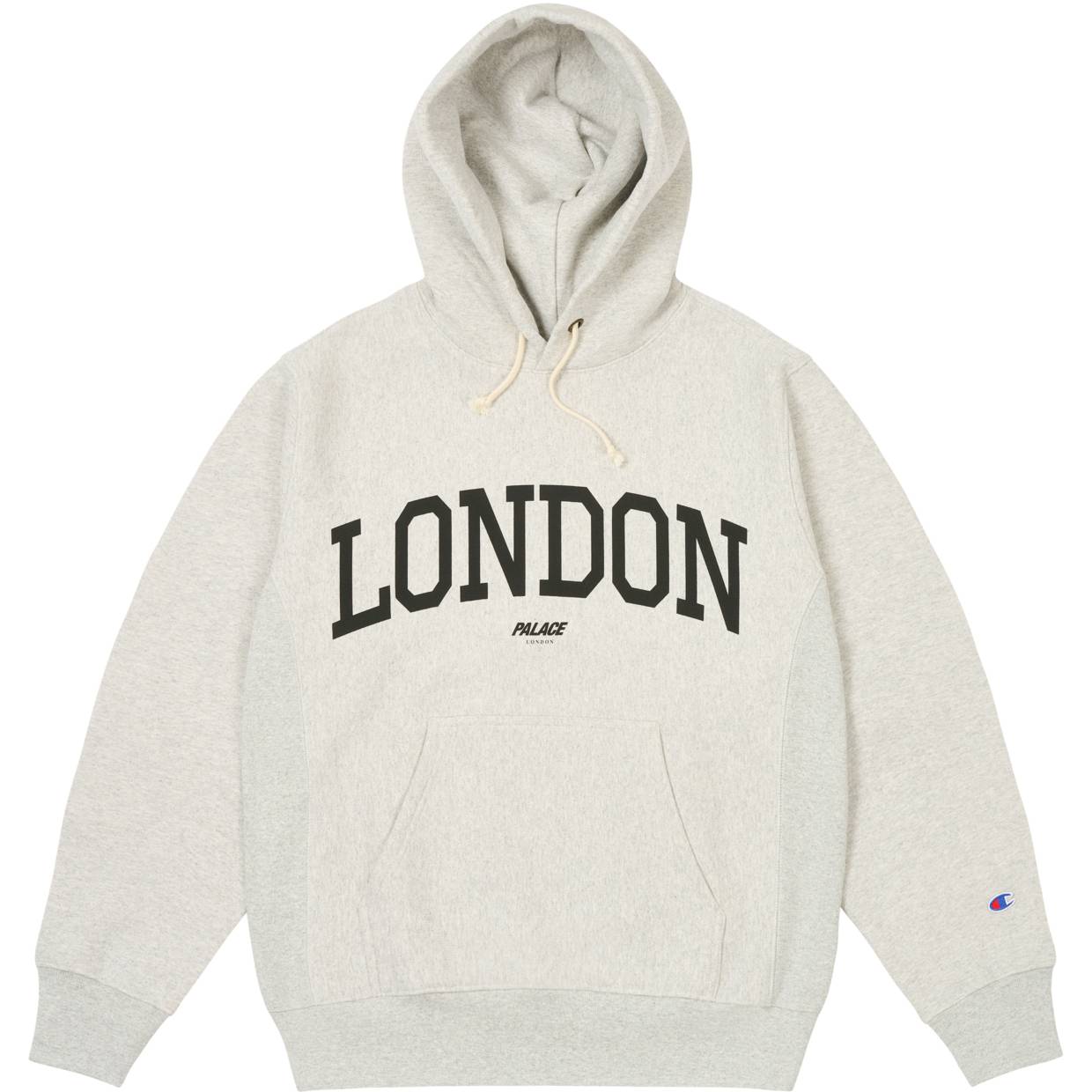 Palace Champion Shop Hood London Grey Marl