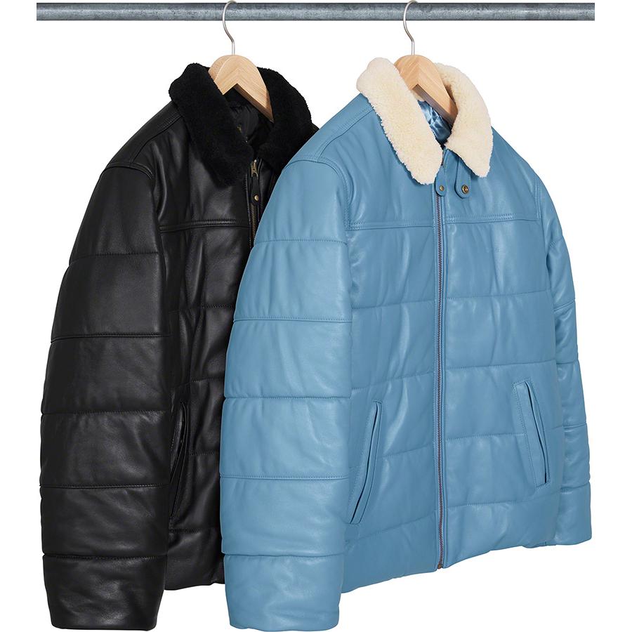 Supreme®/schott® Shearling Collar Leather Puffy Jacket