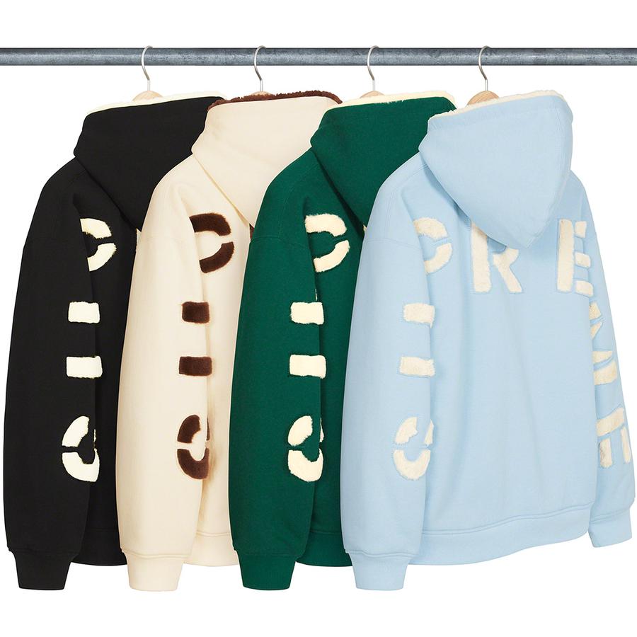 Faux Fur Lined Zip Up Hooded Sweatshirt