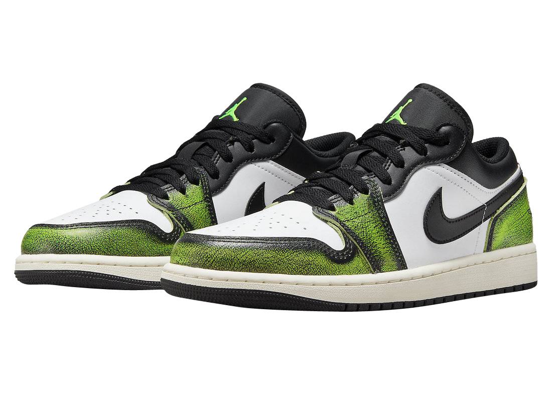 Air Jordan 1 Low Wear-Away Black Green