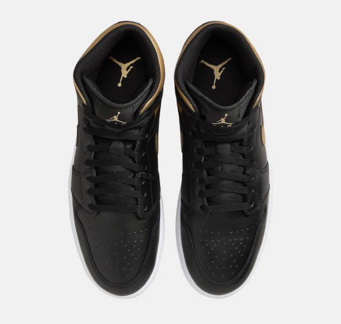 Air Jordan 1 Mid Black Metallic Gold