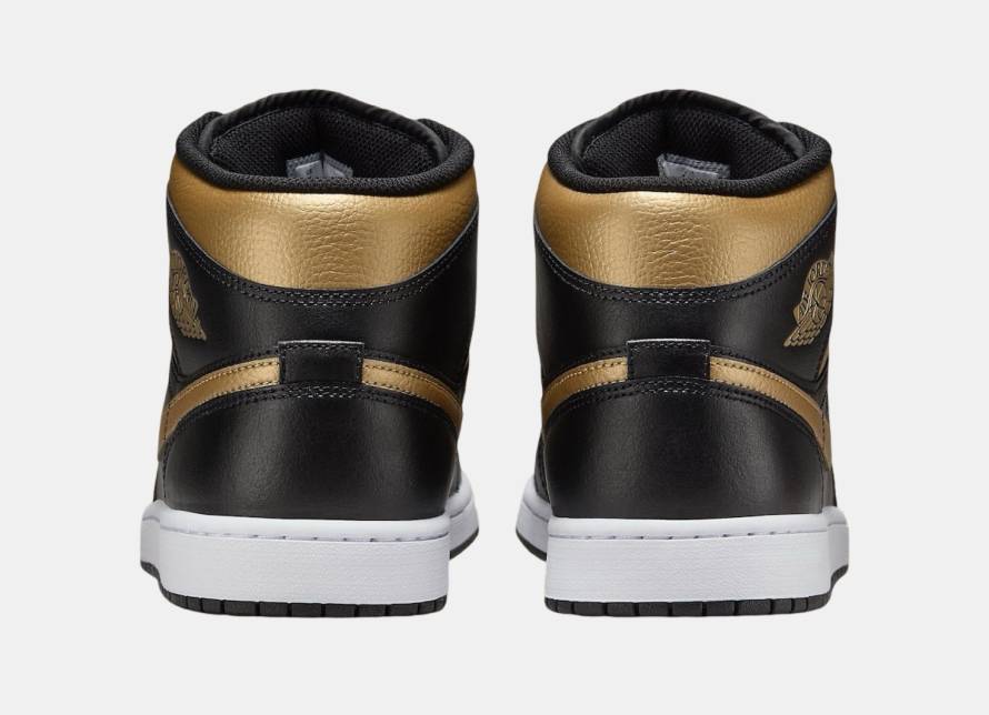 Air Jordan 1 Mid Black Metallic Gold