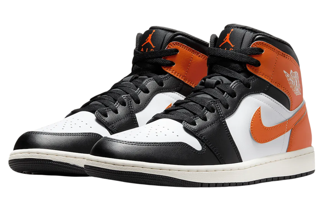 Air Jordan 1 Mid Black Toe Orange