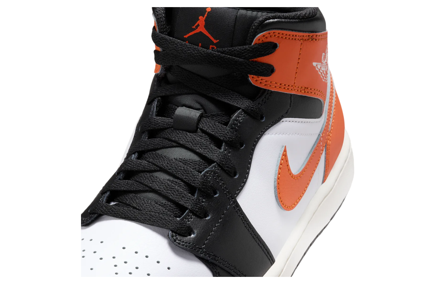 Air Jordan 1 Mid Black Toe Orange