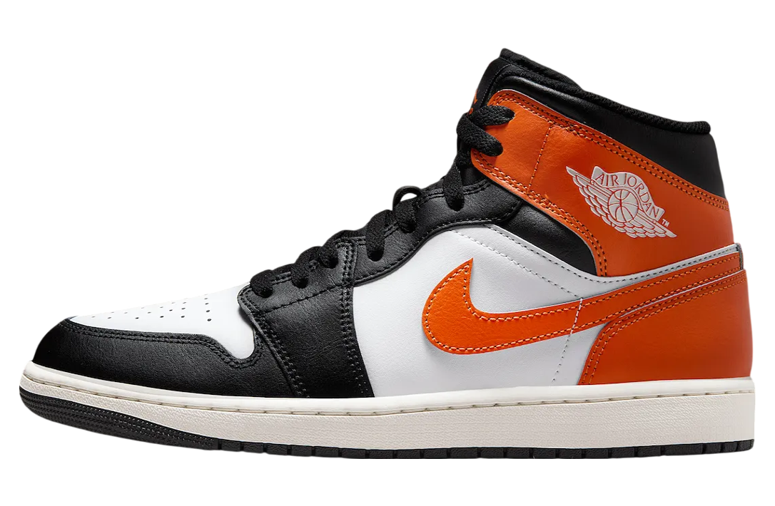 Air Jordan 1 Mid Black Toe Orange
