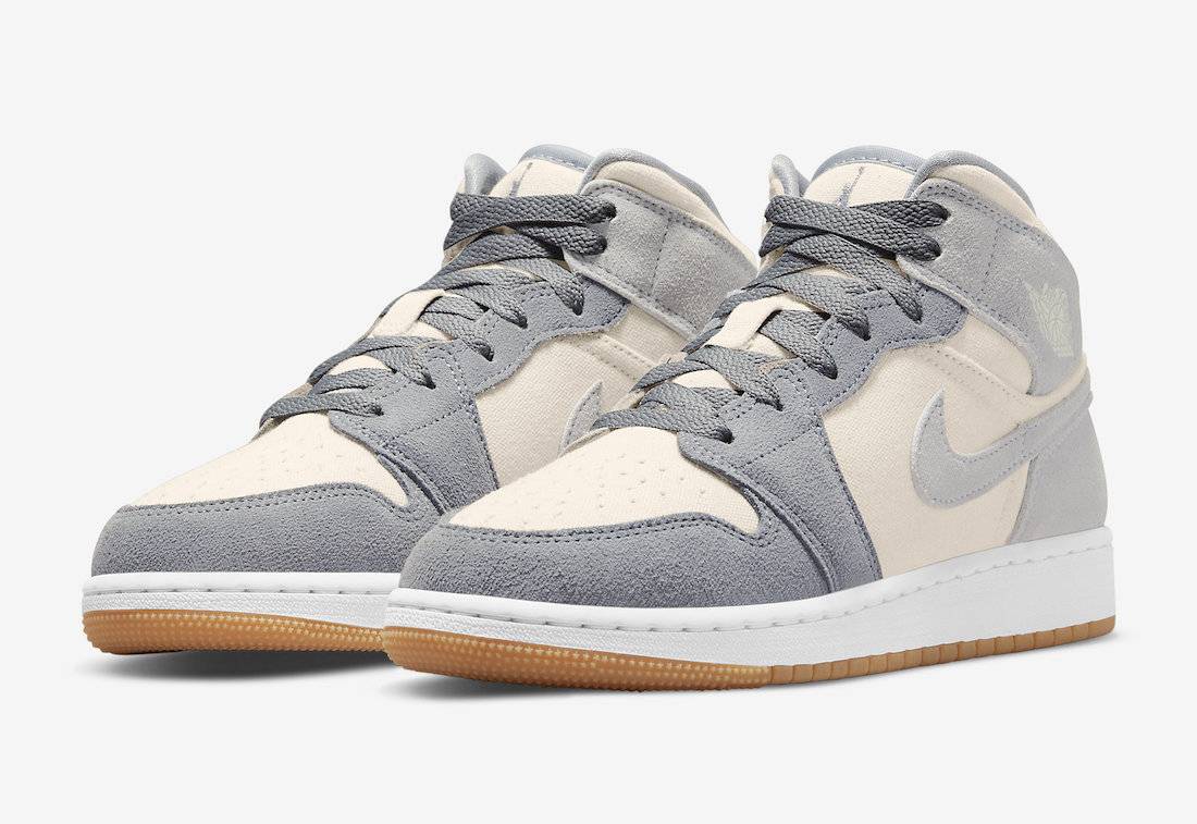 Air Jordan 1 Mid GS Cream Grey