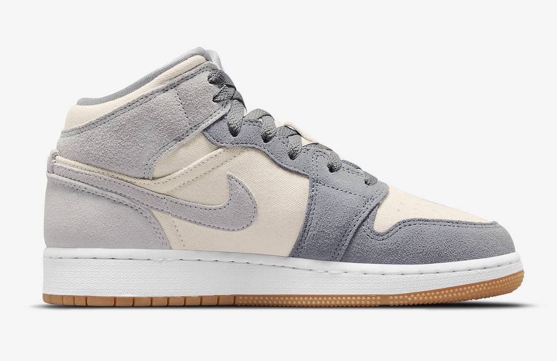 Air Jordan 1 Mid GS Cream Grey