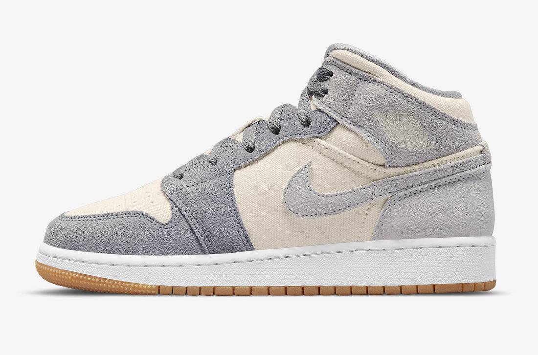 Air Jordan 1 Mid GS Cream Grey