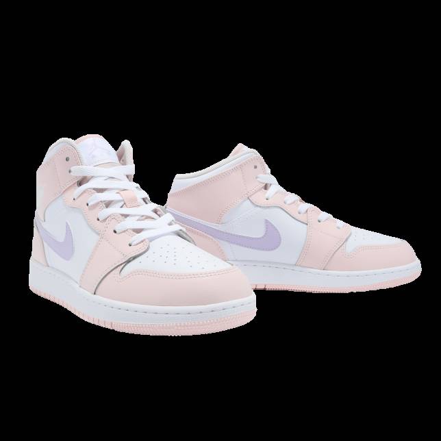 Air Jordan 1 Mid GS Pink Wash / White
