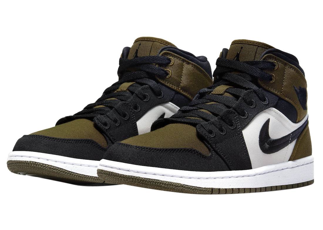Air Jordan 1 Mid Olive Toe