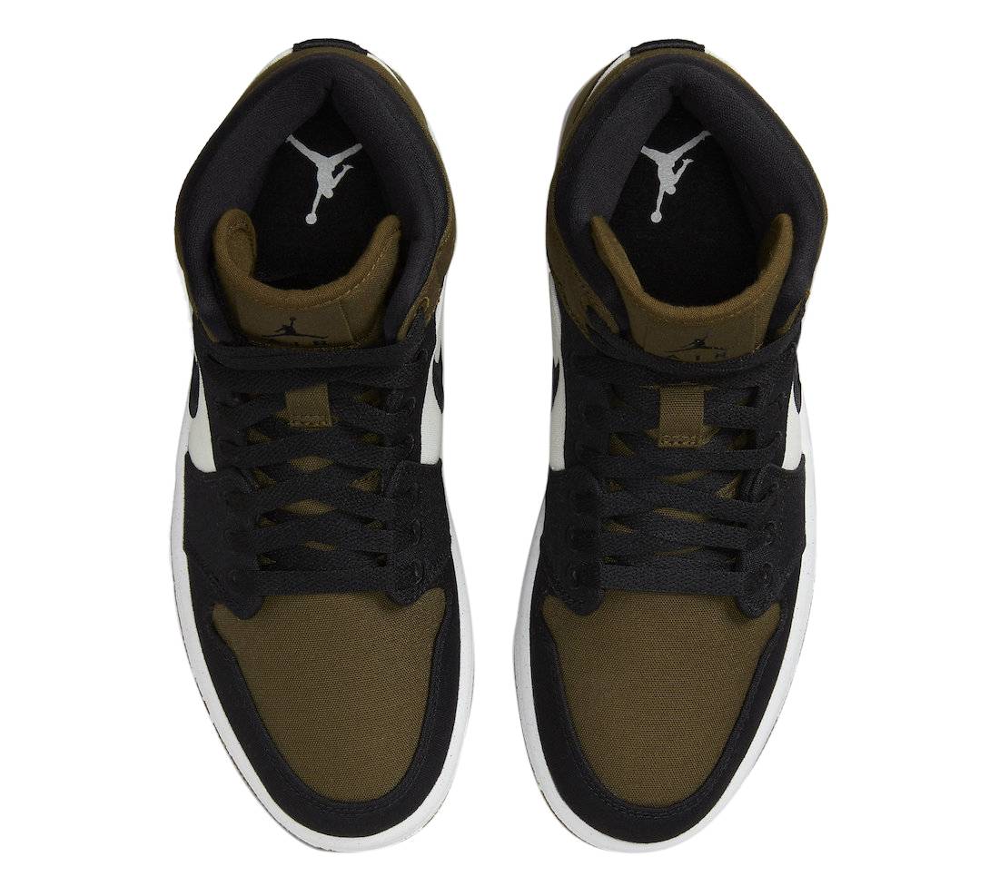 Air Jordan 1 Mid Olive Toe
