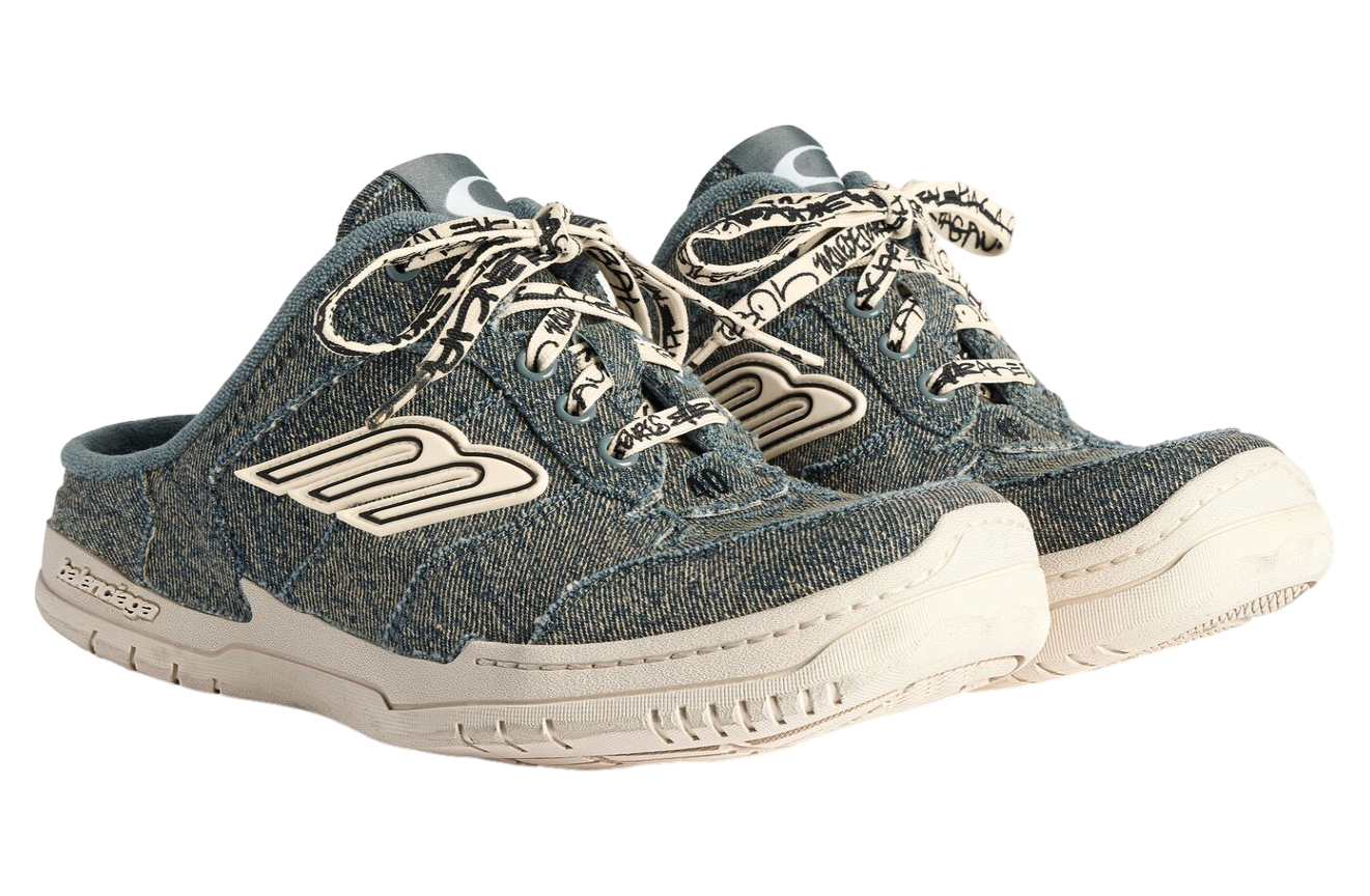 Balenciaga Hamptons Denim Mule WMNS Blue / Off White