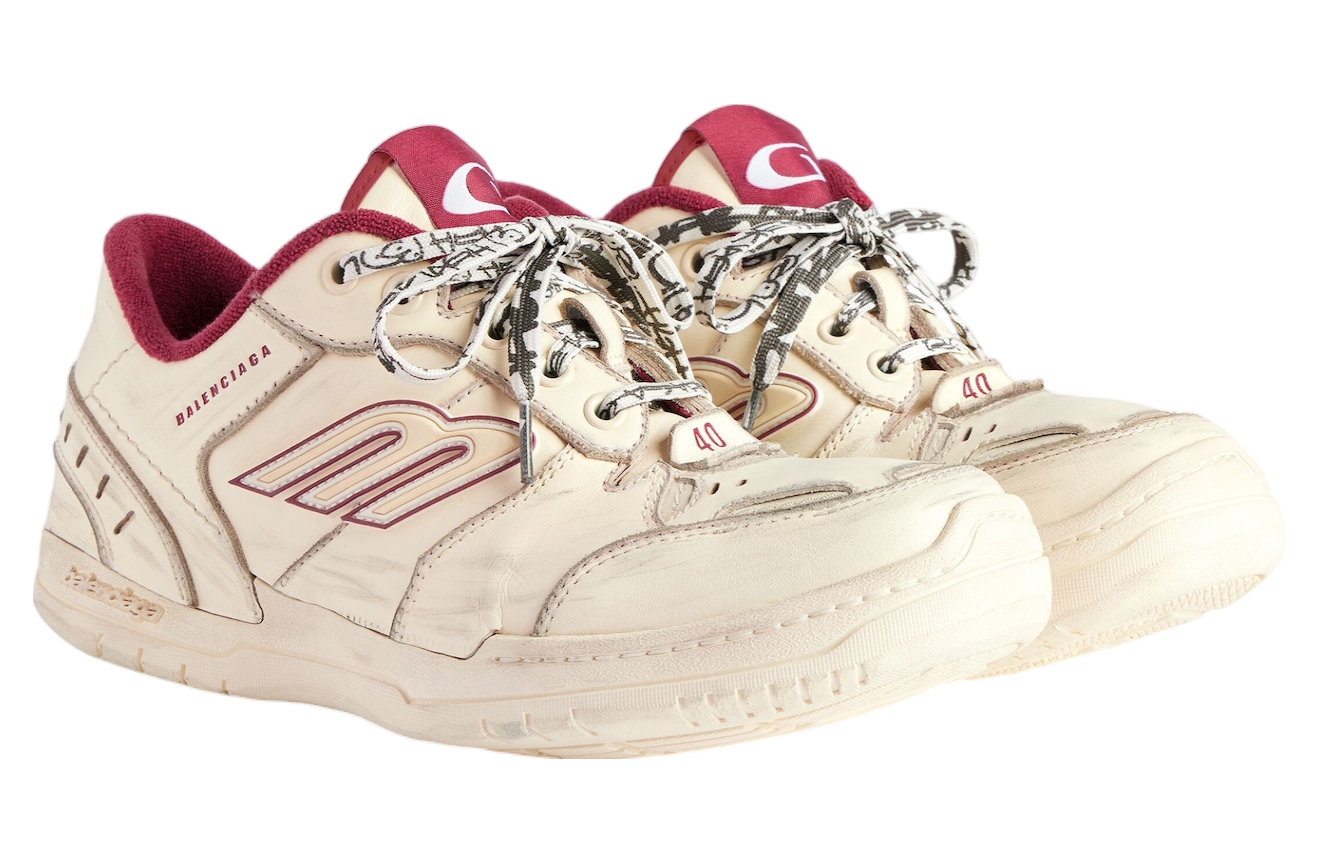Balenciaga Hamptons Medium Worn-Out Off White / Red