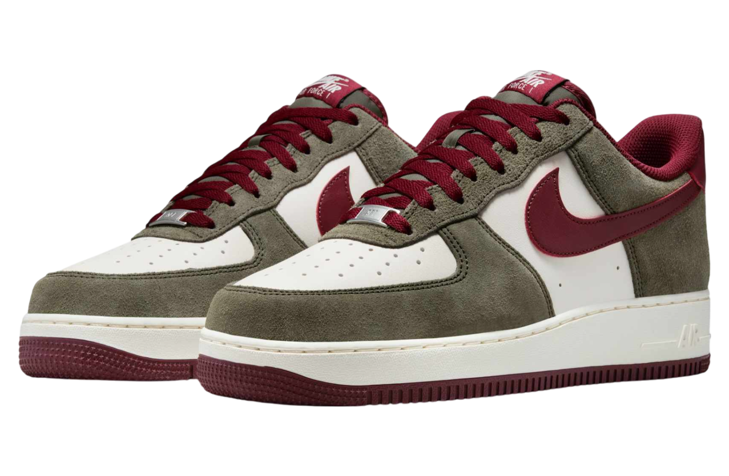 Nike Air Force 1 Low Cargo Khaki / Dark Team Red