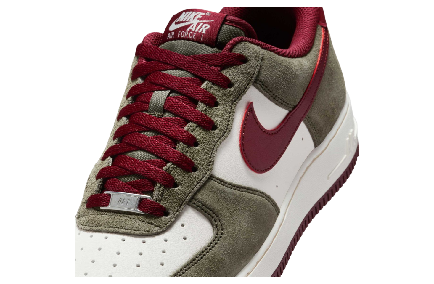 Nike Air Force 1 Low Cargo Khaki / Dark Team Red