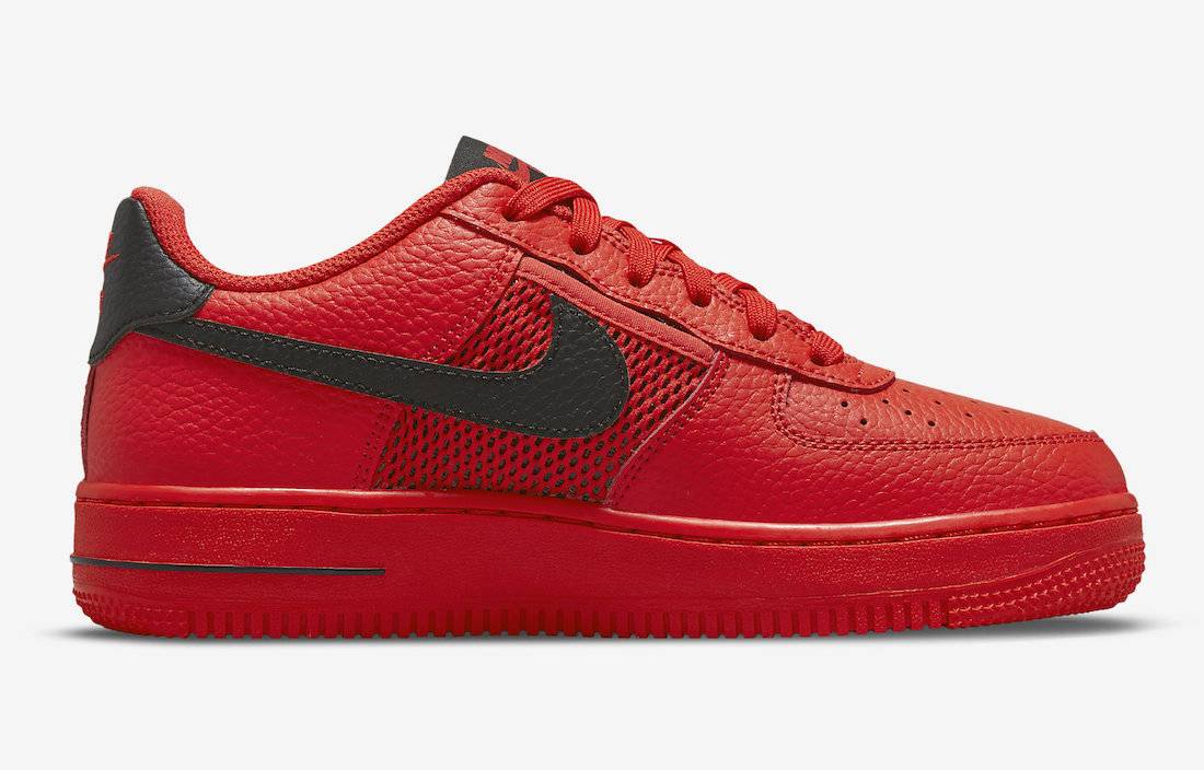 Nike Air Force 1 Low GS Mesh Pocket Red Black