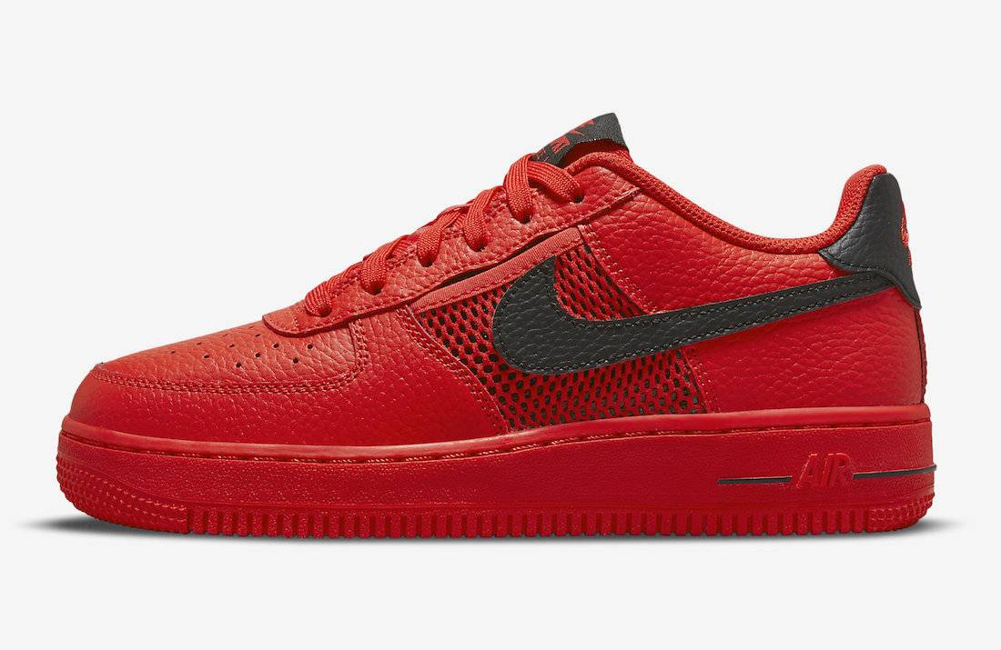Nike Air Force 1 Low GS Mesh Pocket Red Black