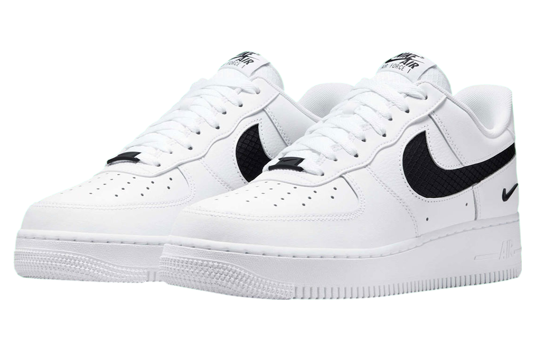 Nike Air Force 1 Low White / Black Nylon Swoosh