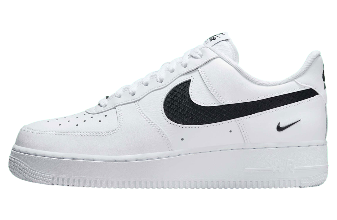 Nike Air Force 1 Low White / Black Nylon Swoosh
