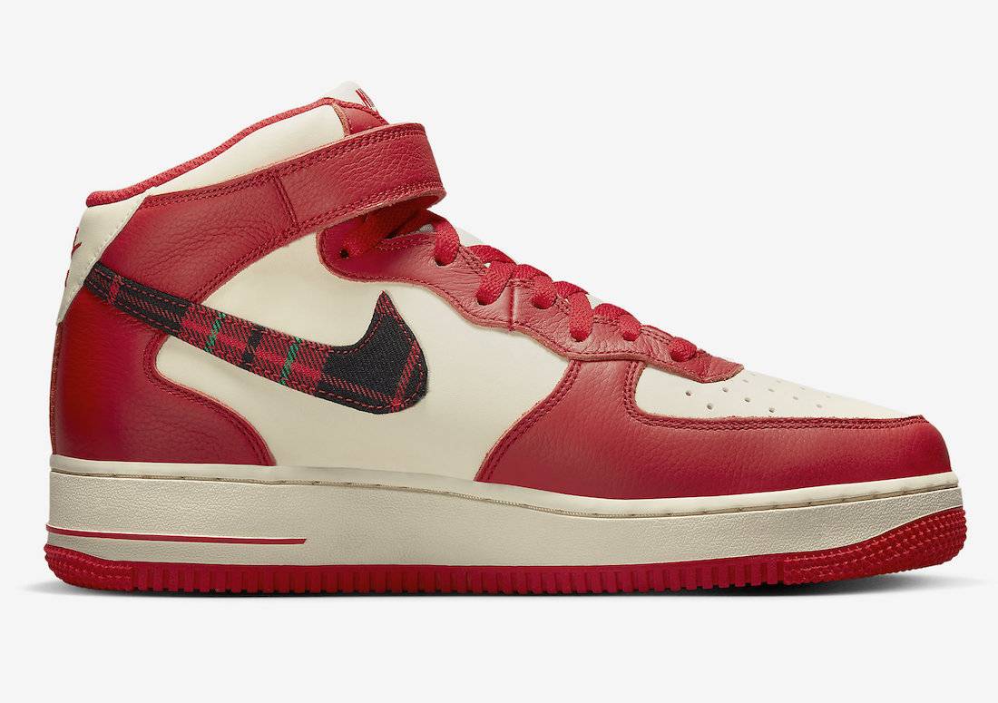 Nike Air Force 1 Mid Plaid Cream Red