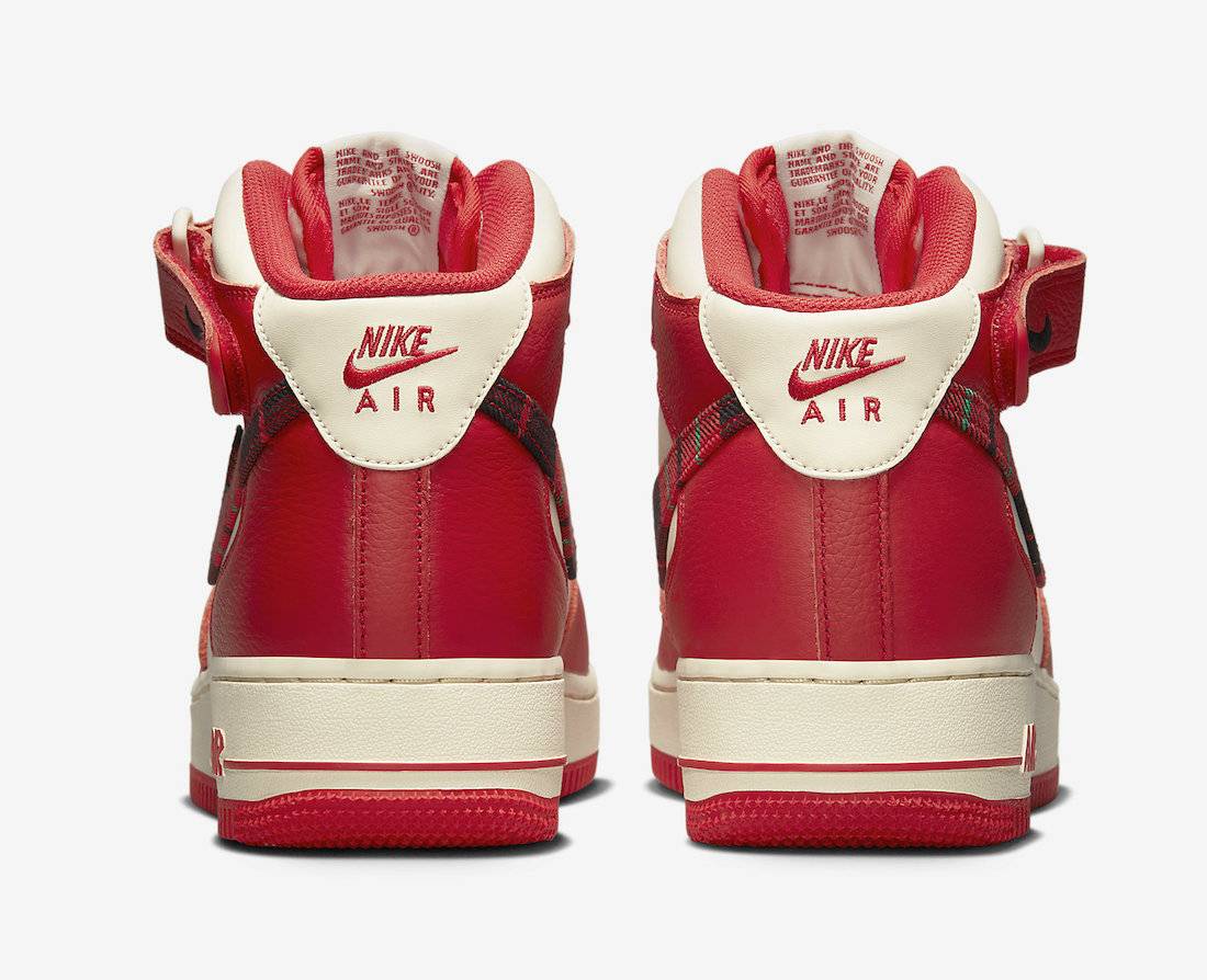Nike Air Force 1 Mid Plaid Cream Red