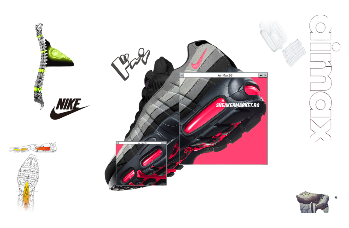 Nike Air Max 95 Big Bubble Black / Bright Crimson