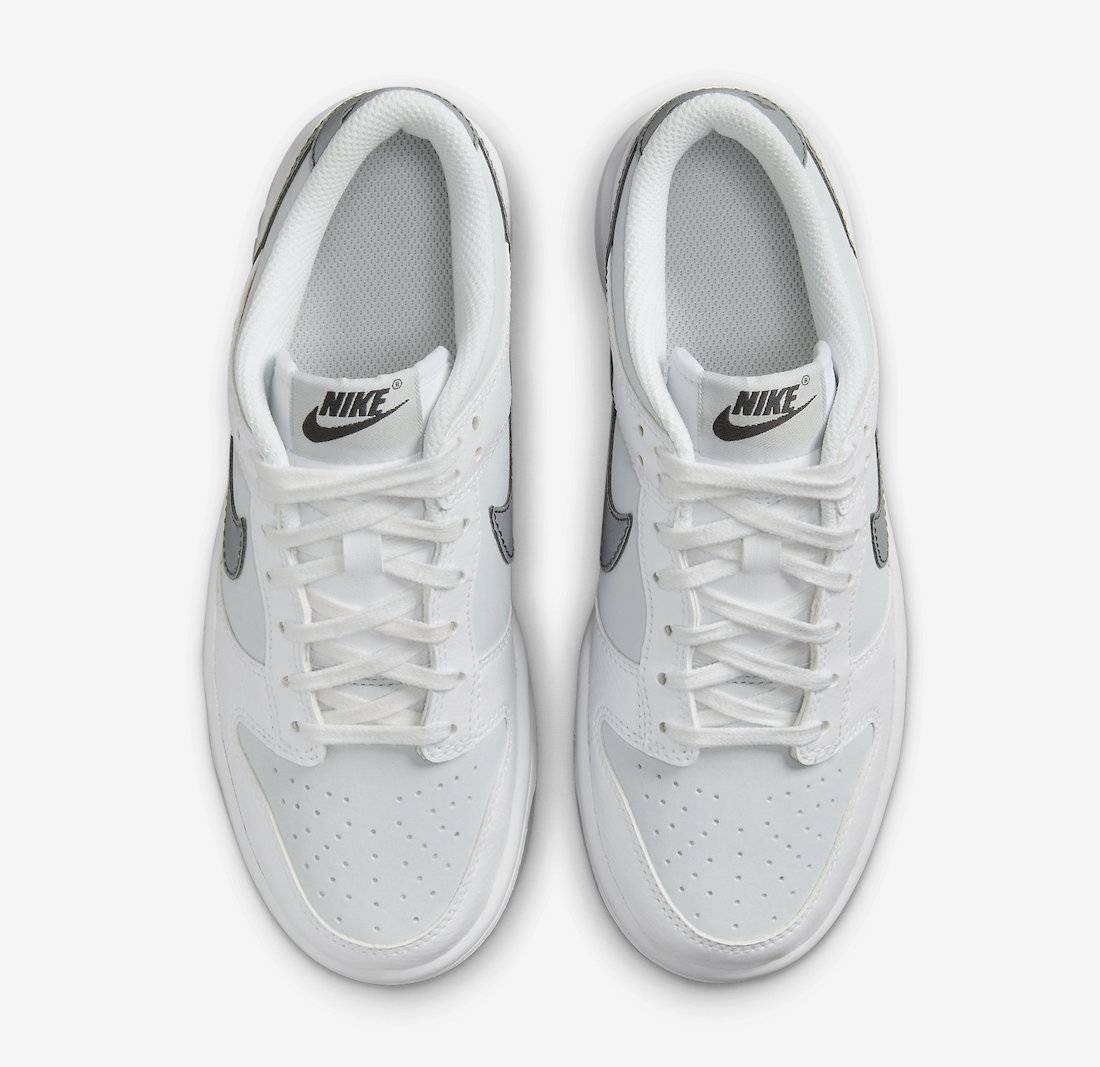 Nike Dunk Low GS Grey White Reflective Swoosh