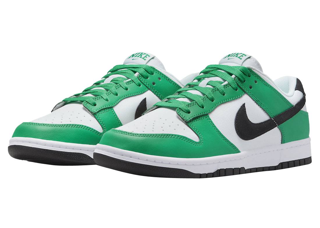 low dunk green and white