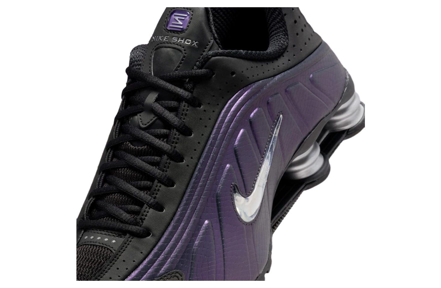 Nike Shox R4 Black / Metallic Silver / Purple Dynasty