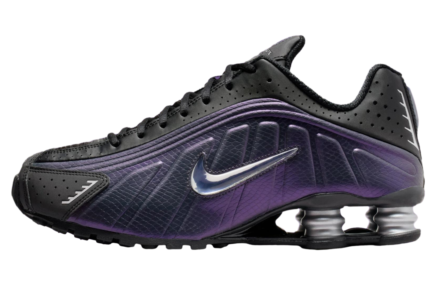 Nike Shox R4 Black / Metallic Silver / Purple Dynasty