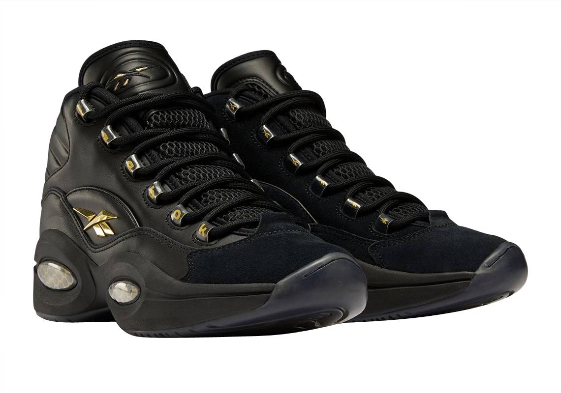 Reebok Question Mid Black Metallic Gold
