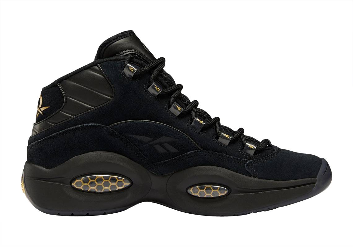 Reebok Question Mid Black Metallic Gold