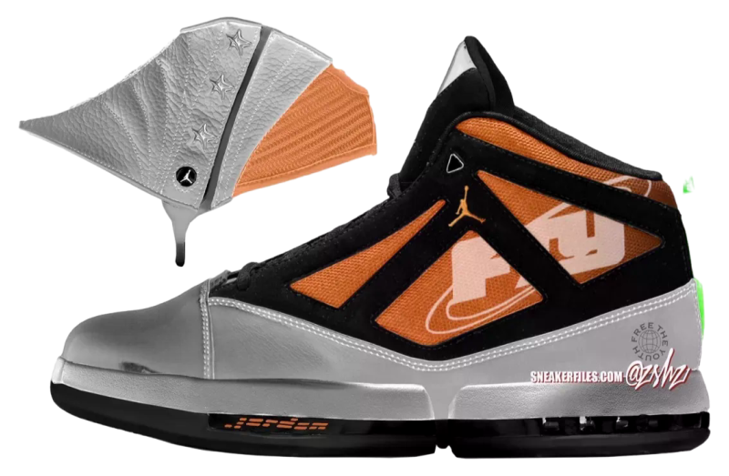 Free The Youth x Air Jordan 16 Metallic Silver / Picante Red