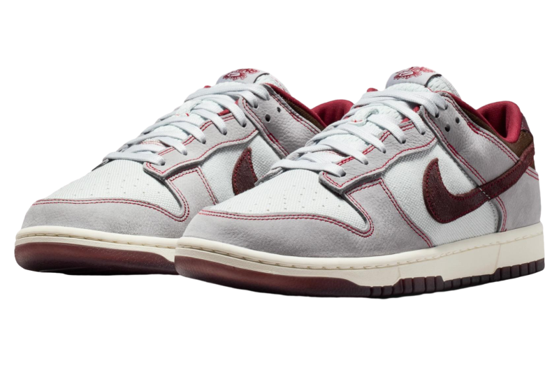 Nike Dunk Low Canvas Wolf Grey / Team Red