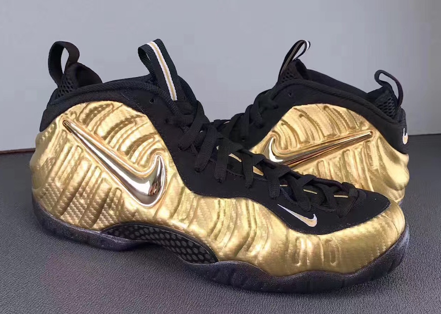 nike air foamposite black and gold