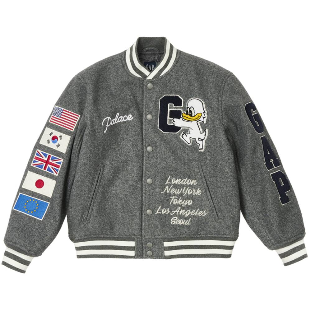Palace Gap Kids Varsity Jacket Grey