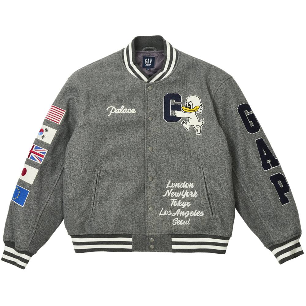 Palace Gap Varsity Jacket Grey