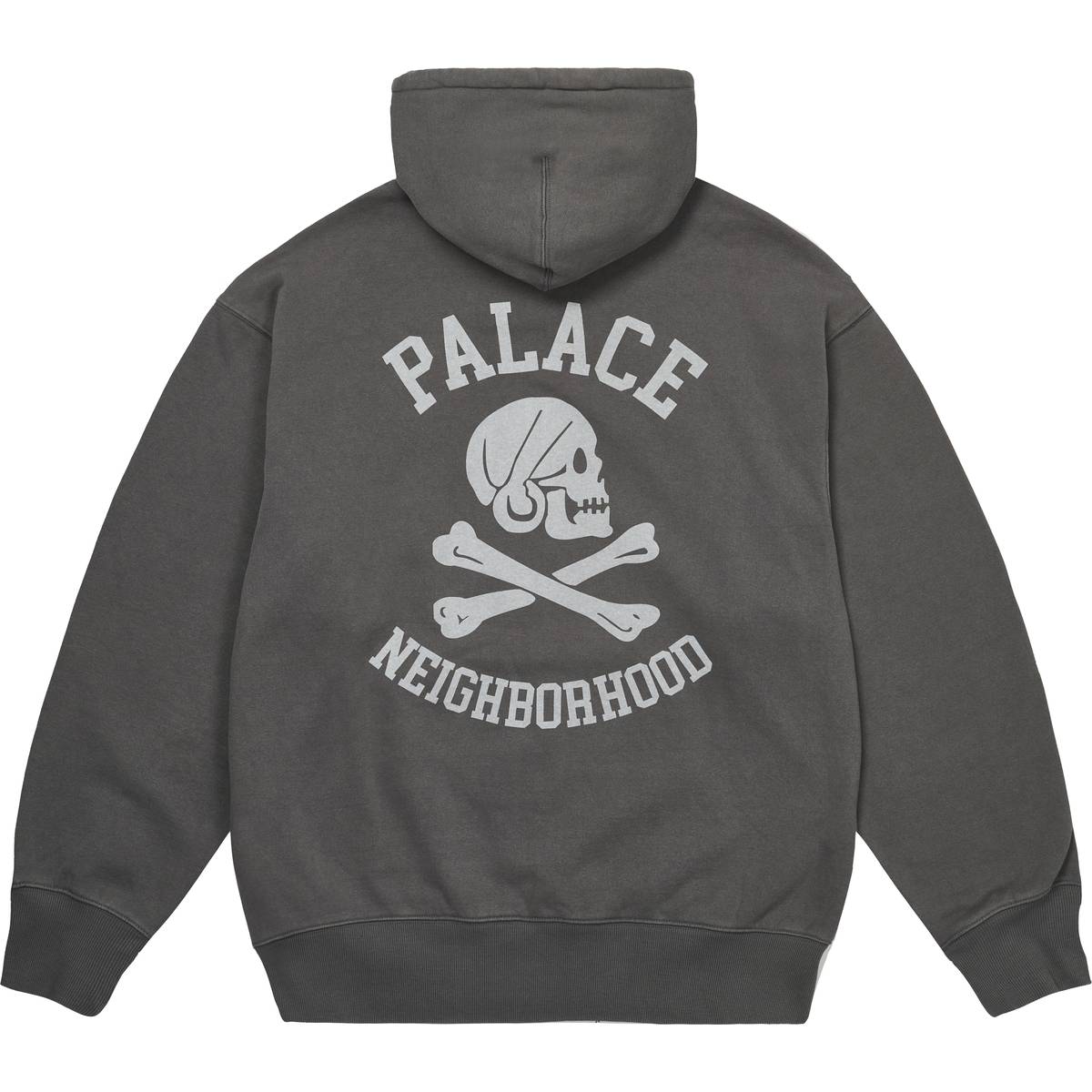 Palace Neighborhood Skull Zip Hood Charcoal 2 Tif