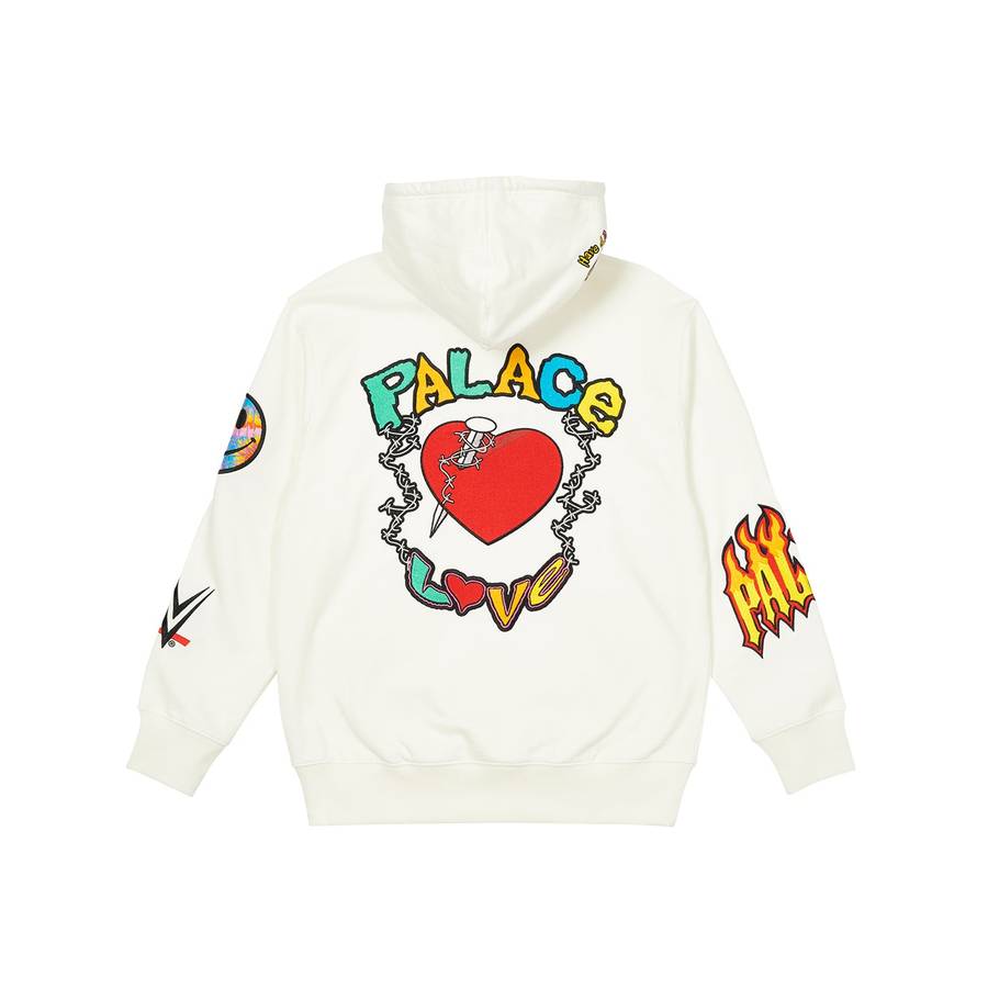 Palace Wwe Love Hood White
