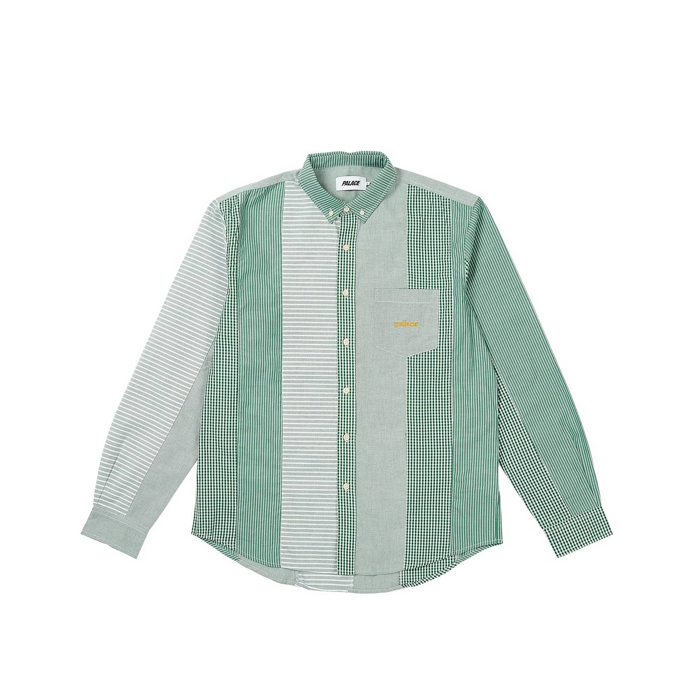 Patchwork Stripe Shirt Green