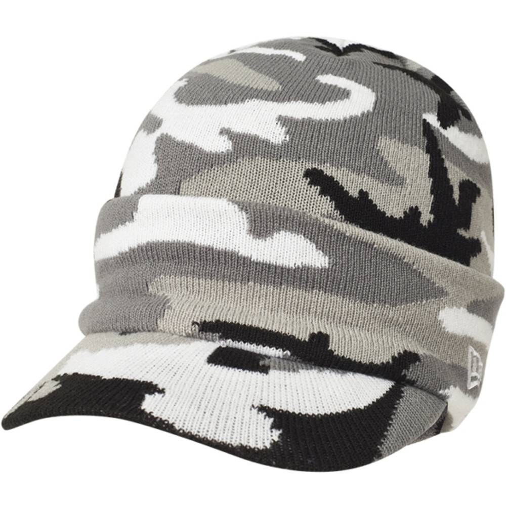 New Era Peak Beanie Grey Camo