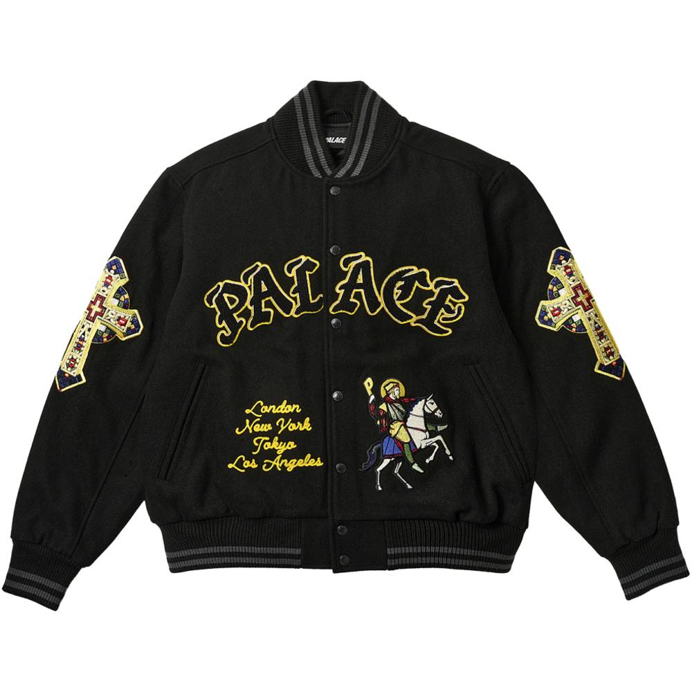 Palace Saints Varsity Jacket Black